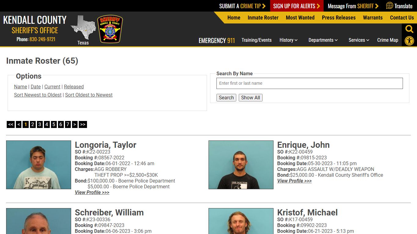 Inmate Roster - Current Inmates Booking Date Ascending - Kendall County ...